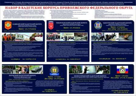Плакат о наборе в кадетские корпуса Приволжского федерального округа